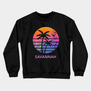 Savannah Georgia Rainbow Splatter Tropical Sunset Souvenir Crewneck Sweatshirt